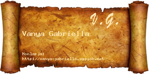 Vanya Gabriella névjegykártya